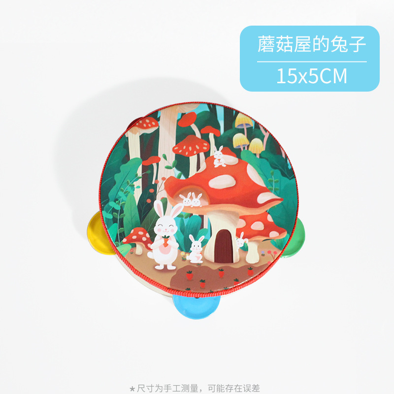 Instrumento de percusión Orff madera 15cm pandereta colorido infantil danza kindergarten maestro tambor mano