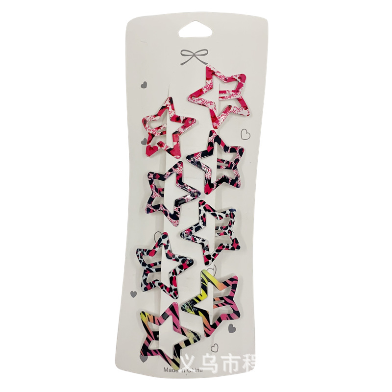Pinzas de metal con estampado animal (leopardo/cebra) – estilo retro y trendy