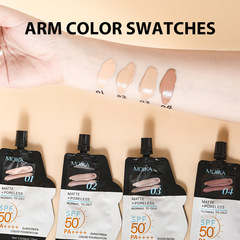 跨境全英文防曬粉底液持妝輕透遮瑕膏隔離前乳干皮不卡粉外貿