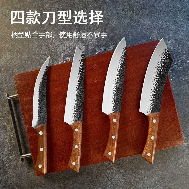 Кованый небольшой кухонный нож, поварской нож, многофункциональный кухонный нож, портативный набор в тканевом или кожаном чехле
