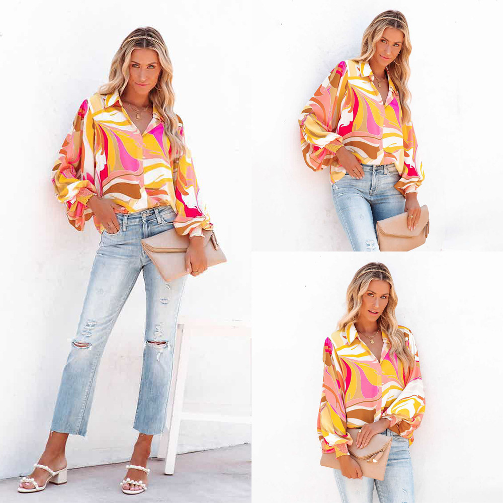 Women's Blouse Long Sleeve Blouses Printing Casual Printing display picture 1