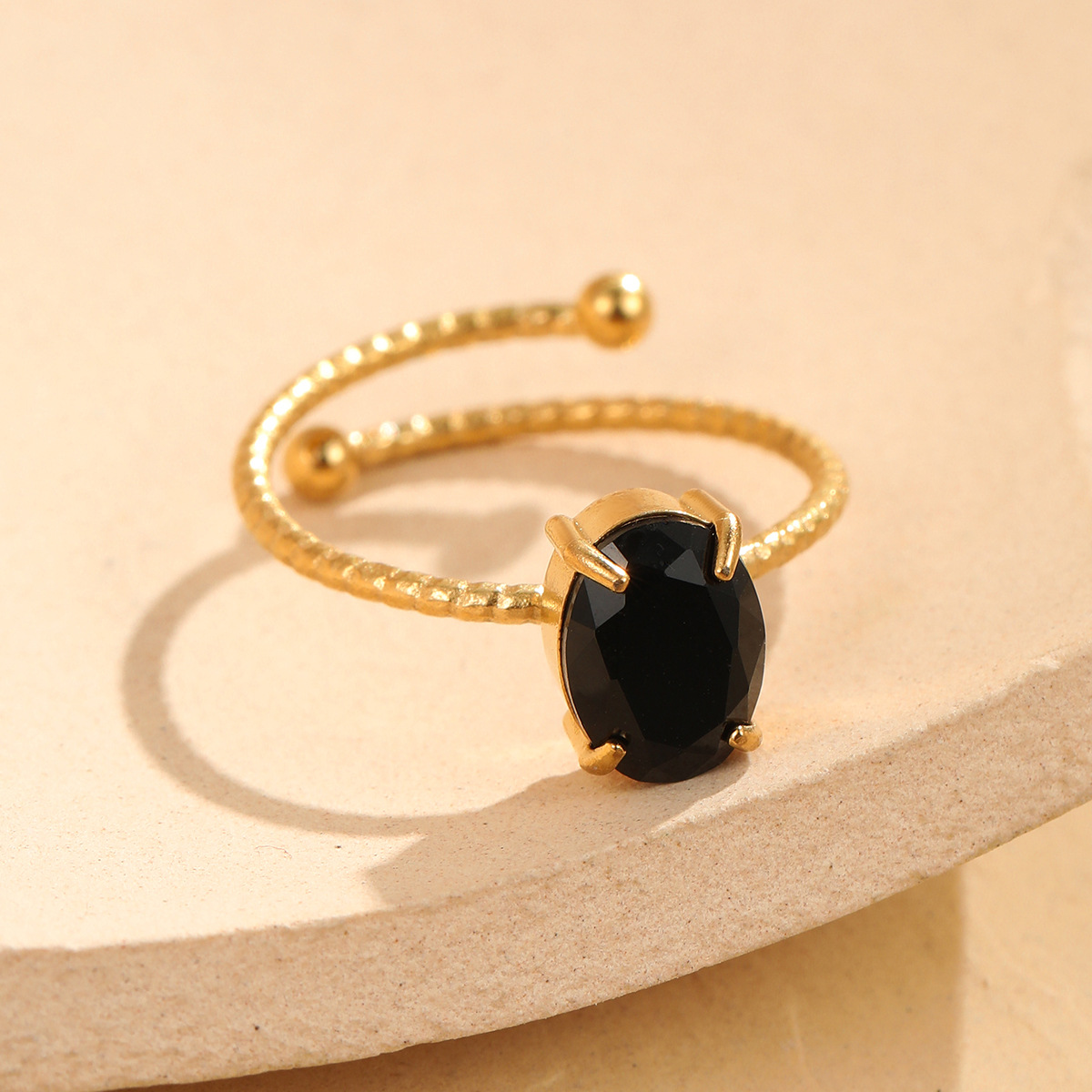 fashionable one size ring with zircon stainless steel