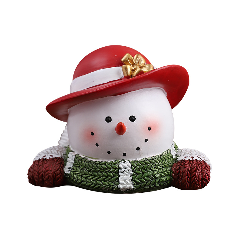 Christmas Snowman Resin Decoration Cartoon Snowman Doll Blind Box Christmas Window Decoration Micro Landscape Snowman Decoration