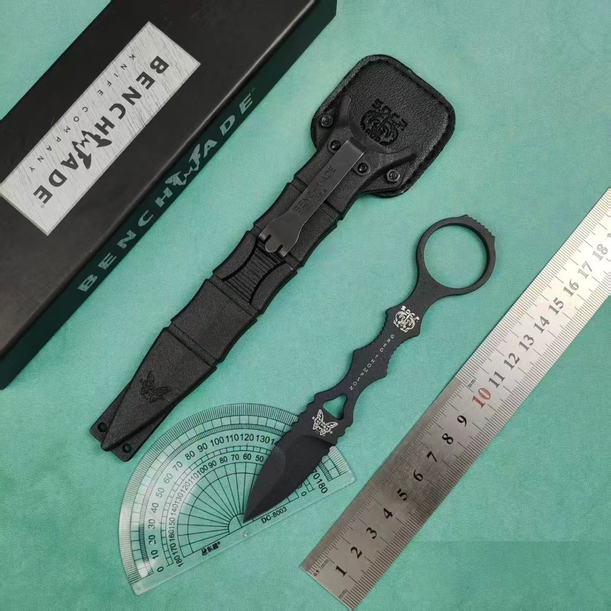 Cross-Border Hot-Selling Stainless Steel Small Straight Knife Butterfly Multi-Functional Outdoor Knife Portable Ring-Shaped Knife 177Bk