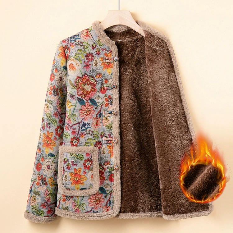 Бабушка зимний новый бархат утолщенные маленькие хлопчатобумажные куртки