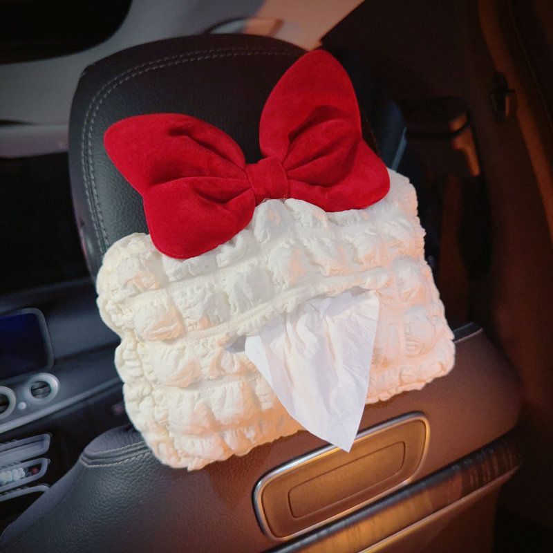 Car Tissue Box, Car Tissue Holder, Armrest Box, Sun Visor, Seat Hanging Type, Cute, Simple, High-End Feel, Paper Bag for Women