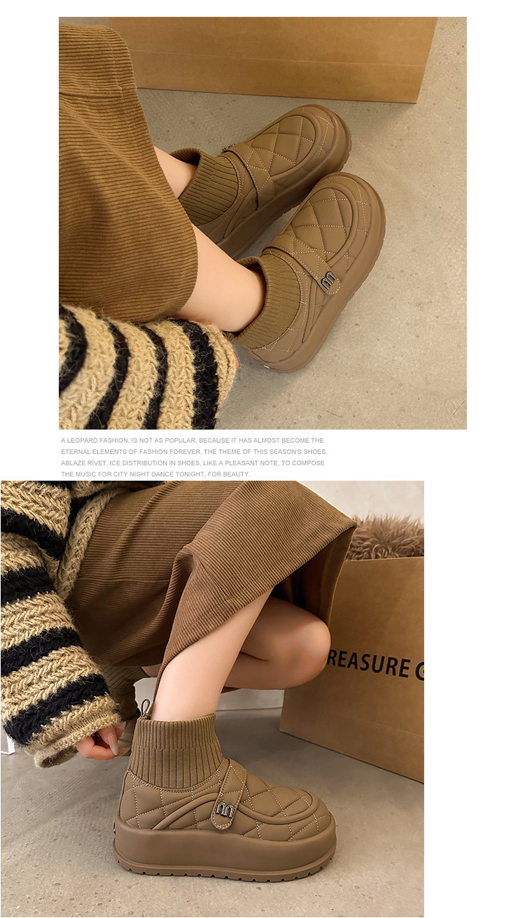 Warm Women's Velvet Ankle Boots With Thick Sole And Slip-on Style_voghion.com