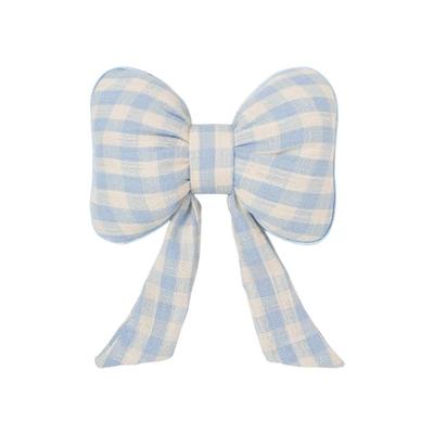 All-Season Universal Car Headrest, Popular Influencer Style, Comfortable Neck Support Pillow, Stylish Car Interior Accessory (Headrest) - plaid-bow-ribbon-headrest-blue-medium-size