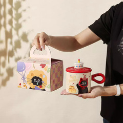 お诞生日プレゼントケーキカップ可爱いケーキマグカップお诞生日猫セラミックカップコーヒーカッププレゼント