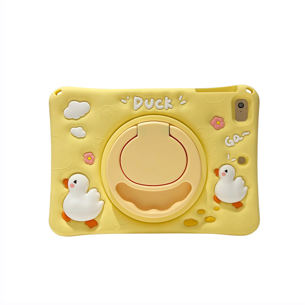 Aplicable para iPad10 cartoon 11 "caso de protección de soporte giratorio 10.2 manzana pinch pinch pato amarillo mini cubierta plana