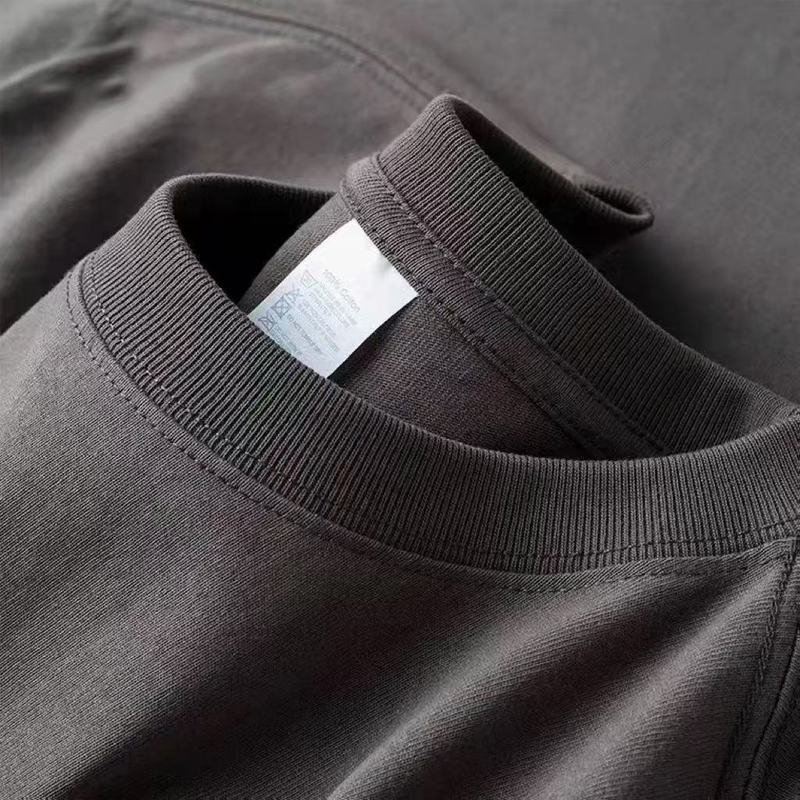 2025 ヘビーウェイト 100% 新疆綿半袖 Tシャツ男性と女性のための夏ルーズで多用途な半袖 Tシャツ大きいサイズ Tシャツ|undefined