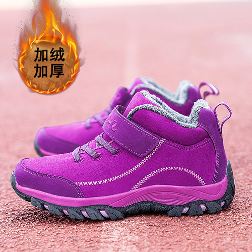 Winter and Autumn Plus Size New Snow Boots for Men and Women, Middle-Aged and Elderly, Hiking Boots, High-Top with Fleece Lined Cotton Shoes, Couple's Cotton Shoes