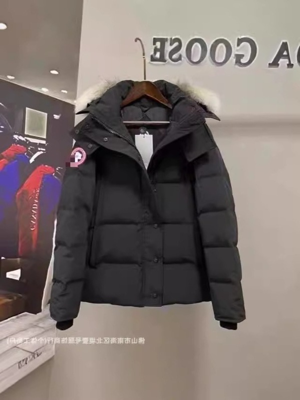新款正确版大鹅大口袋男女情侣派克棉服连帽加厚保暖防风外套|undefined