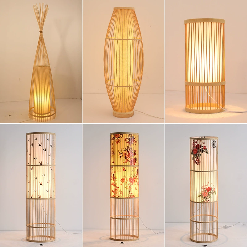 Бамбуковый торшер японский стиль минималистский татами чайная комната кабинет