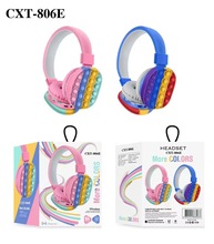 CXT-806跨境新款網紅 頭戴式私模簡約可愛彩虹藍牙立體聲耳機電商