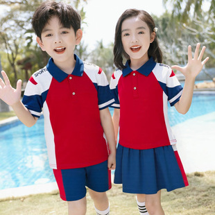 Primary School Students' Summer School Uniforms, Children's Class Uniforms, Short-Sleeved Sportswear Suits, College Style Kindergarten Uniforms, Summer Clothes