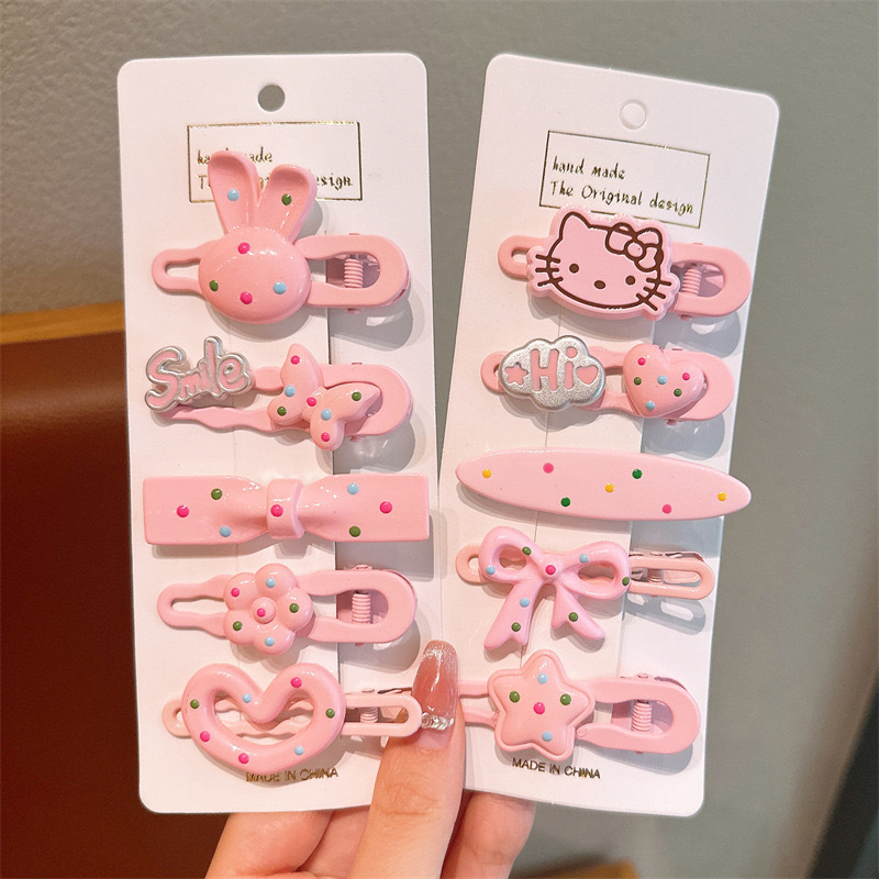 2024 nueva tarjeta de cabello dopamina clip de cabello para niños adorable punto de onda frente clip de cabello pequeño clip de borde de frangeo