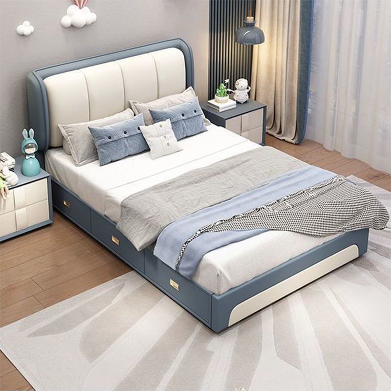 Children's Bed Modern Girl Boy Small Apartment 1.2 Household Air Pressure Storage Bed Simple Silk Flower