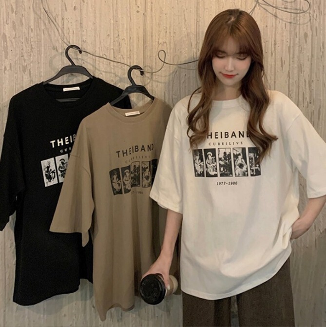 Harajuku Style Short-Sleeved T-Shirt for Women 2025 New Summer Loose Korean Style Ins Trendy Top for Women Live Broadcast Dropshipping