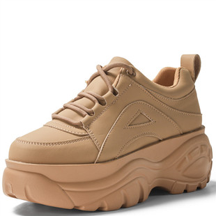 Amazon Sneakers Casual Platform Shoes Low-Top Height-Increasing 7cm European and American Thick-Soled White Shoes for Women Height-Increasing Thick Soles