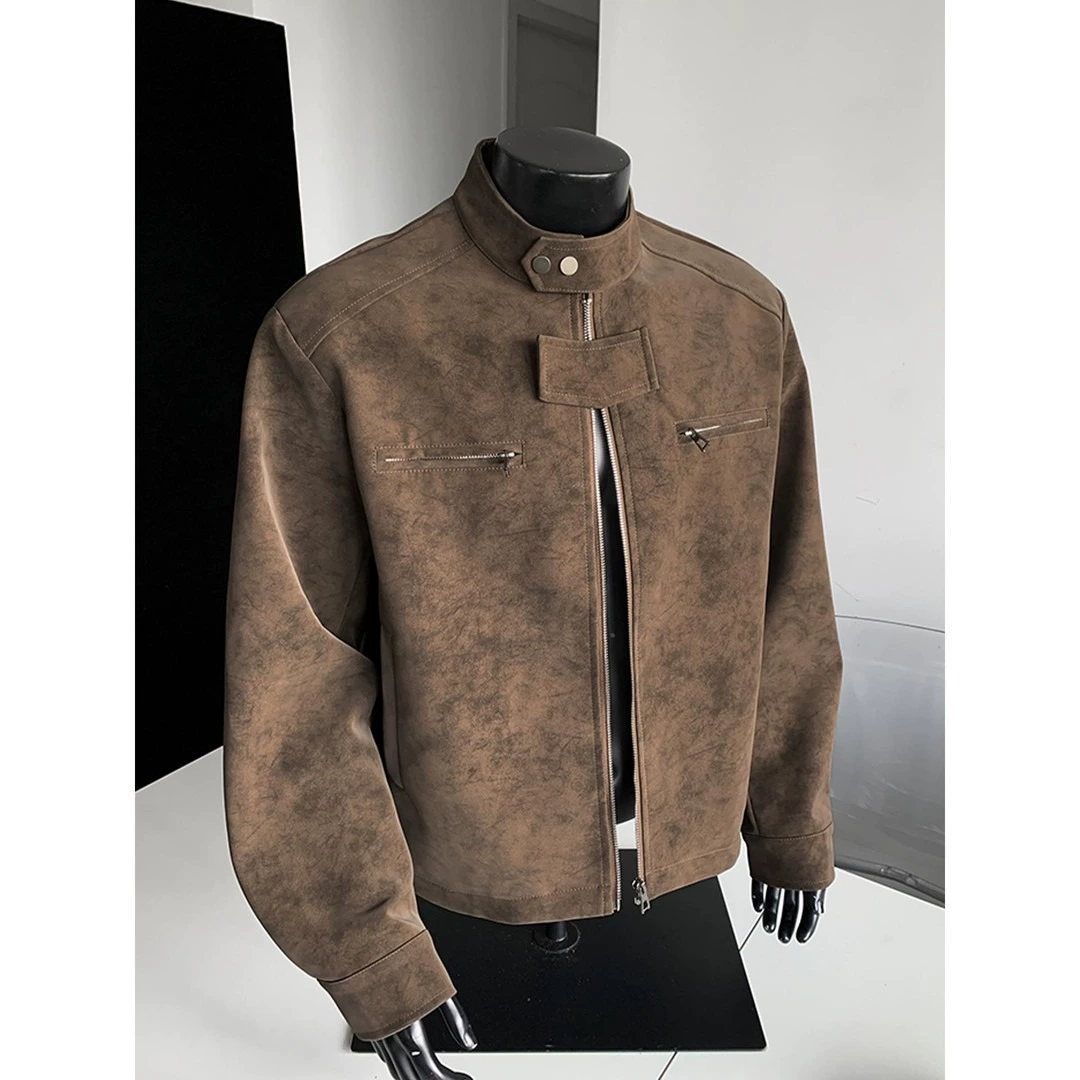 Демисезонная куртка из экокожи oversize, американский стиль, ретро фасон