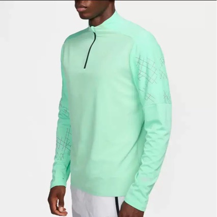 Cross-border hot-selling new half-zip stand-up collar quick-dry sun protection shirt, outdoor sports casual wear, long-sleeve top with reflective print