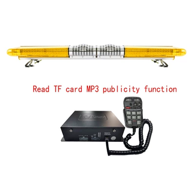 LED long row warning light 1.4m yellow flashing light car roof strobe light + dual speakers + MP3 siren 9400W (Roof Light)
