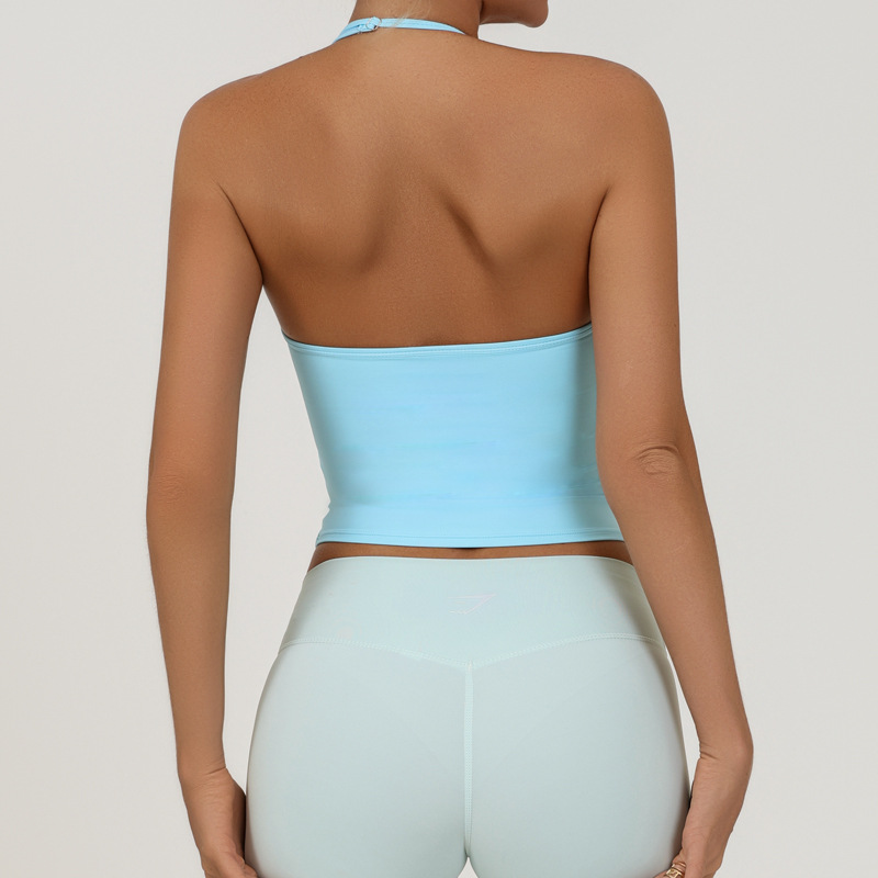 Europa y América deportes transfronterizos chaleco de yoga para mujeres con cojín de pecho correa ajustable entrenamiento de acondicionamiento físico chaqueta de eslingas