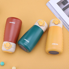 哈爾斯保溫杯304不鏽鋼女士可愛水杯便攜提繩彈跳新款HD-380-95