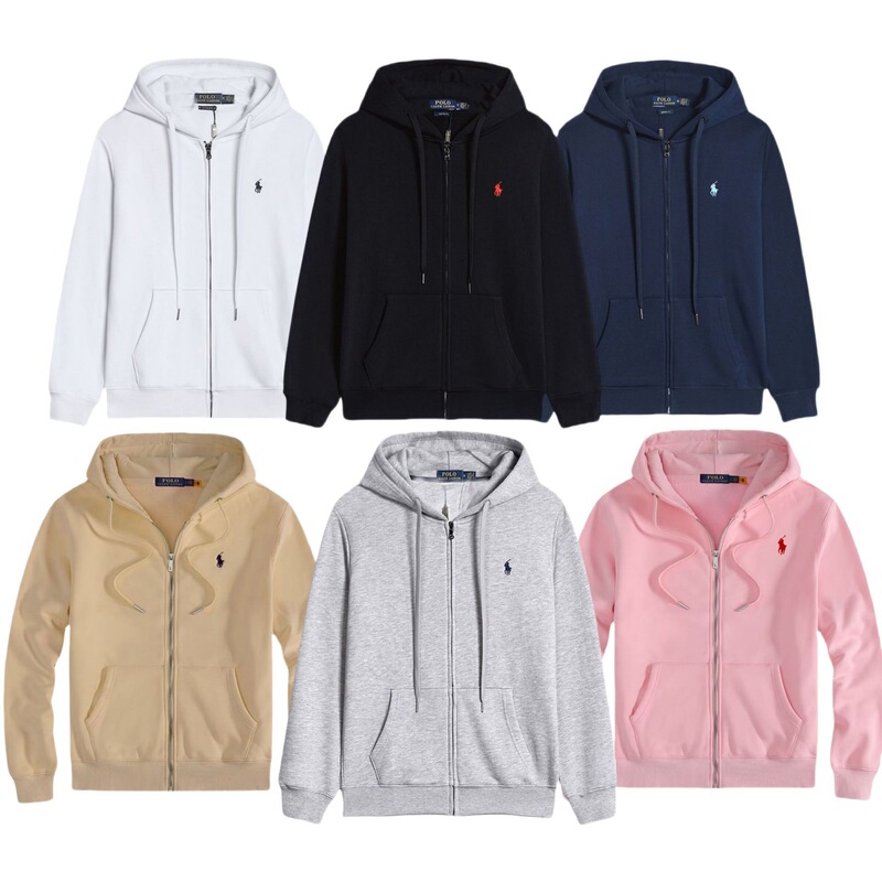 Hot-Selling Cross-Border Pony Sports Hooded Cardigan Embroidered Loose Plus-Size Polo Men's Jacket Unisex Sweatshirt