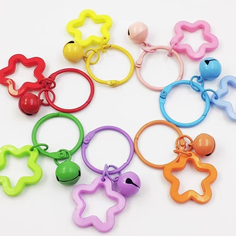 Colorful Five-Pointed Star Keychain Ins Couple Bag Pendant Candy Color Acrylic Star Accessories Car Key