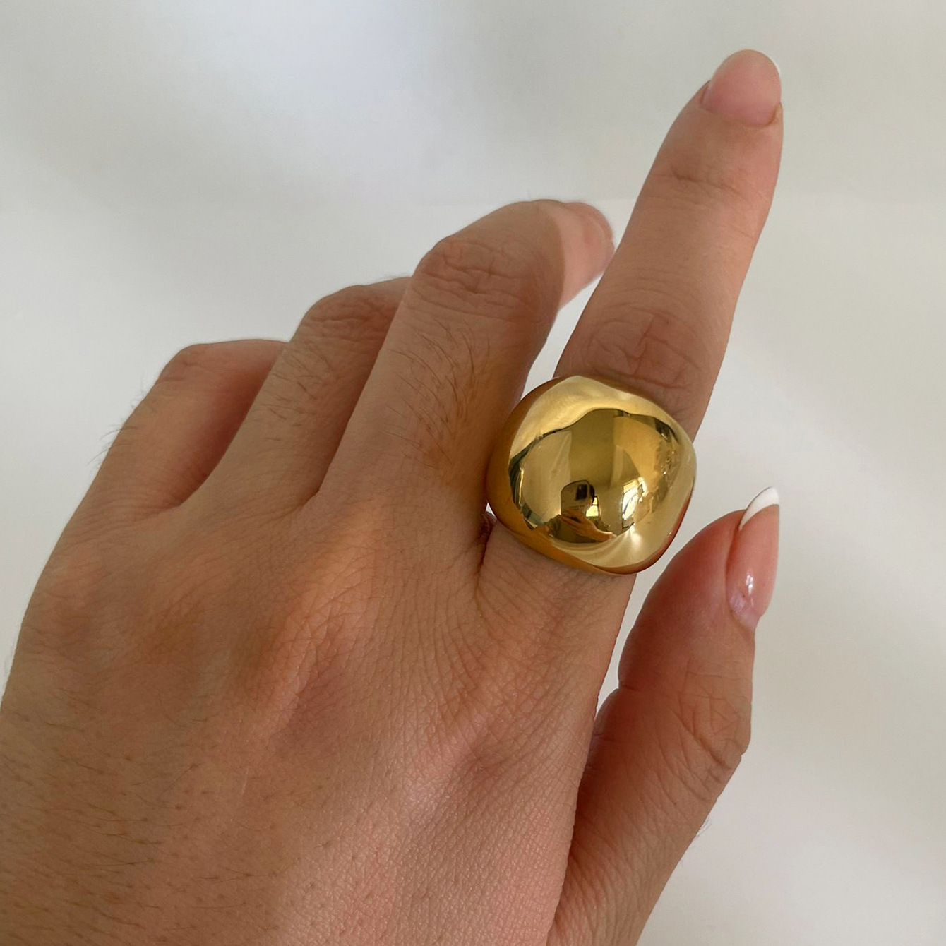 Rings Classification 18K Gold Plated 316L Stainless Steel Geometric Waterproof Non Tarnish Surgical Steel Simple Style Streetwear Rings For Women's