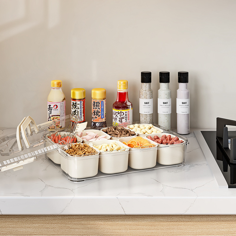 冰箱透明收纳盒密封保鲜盒可叠加果蔬盒鸡蛋盒调味料储物盒沥水