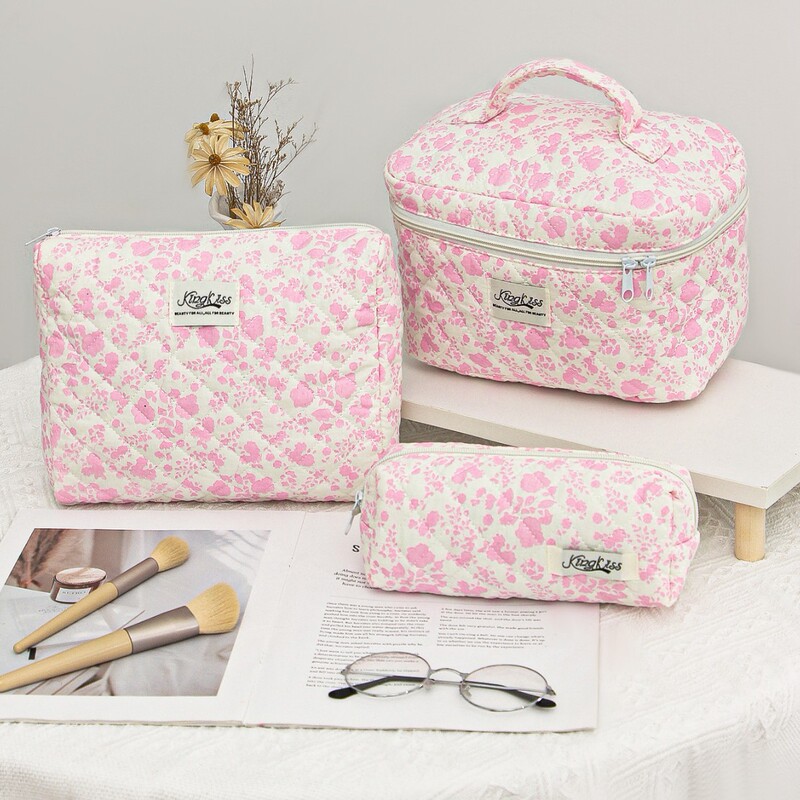 Cross-Border Small Orchid Large-Capacity Cosmetic Bag for Women, High-Looking Toiletry Bag, Portable Travel Octagonal Bag, Multi-Functional