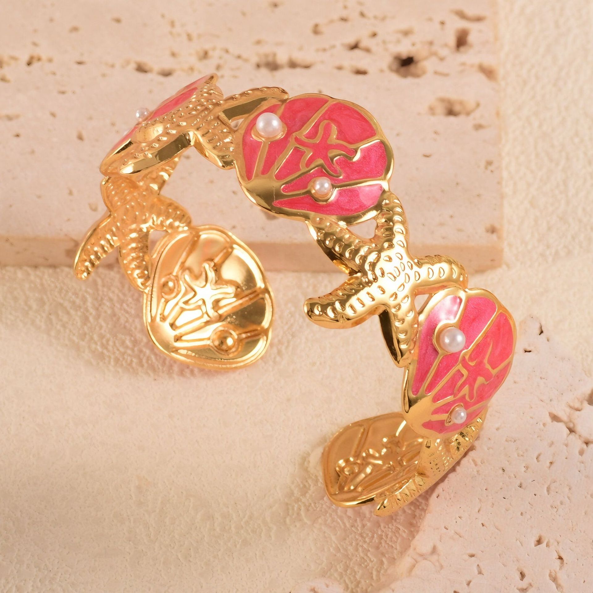 Pulsera de perlas de Concha roja