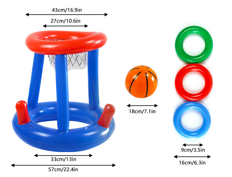 인쇄되지 않은 풍선 농구 스탠드 + 공 + 페룰 3개
