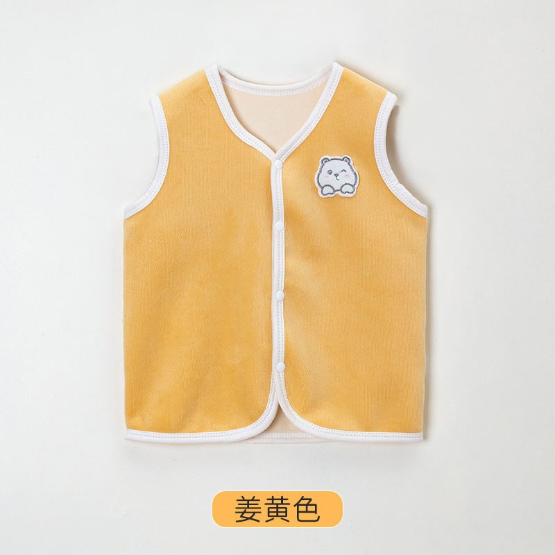 Forrado de vellón engrosado Chaleco de los niños niñas Chaleco de piel de estilo occidental bebé chaleco ropa exterior Chaleco de los muchachos de primavera y otoño