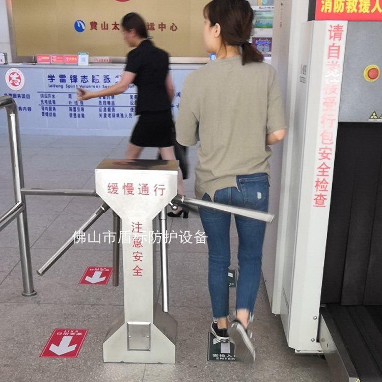 供应双向三辊闸客运中心出入单向三叉杆半高转闸防尾随可进出闸机