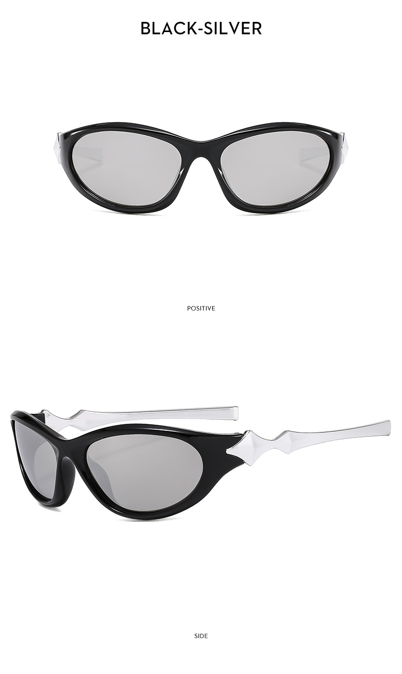 45g Weight Full Frame Glasses Structure Sunglasses Classification PC, UV400 Protection Lens Material Special-Shaped Mirror Glasses Style Outdoor, Travel Occasion Geometric Pattern Unisex Gender Streetwear Style Streetwear Geometric PC UV400 Protection Special-Shaped Mirror Full Frame Men's Sunglasses 13