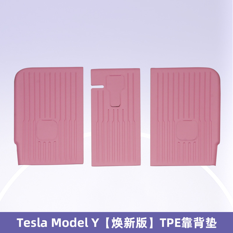 Para Tesla 2025 Modelo Y / 3 Nuevo 3D todo el tiempo TPE rosa almohadilla de pie cojín trasero
