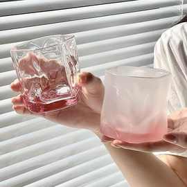 跨境ins风扭扭玻璃杯高颜值异形创意茶水杯子咖啡早餐牛奶酒杯