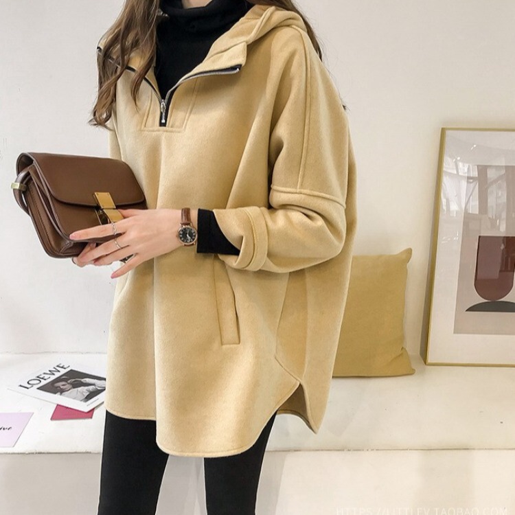 Fleece-Lined Thick Zip-Up Hoodie for Women, Outerwear for Autumn and Winter 2026, New Style with Hood and Real Pockets, Trendy Women's Jacket Fleece-Lined Thick Zip-Up Hoodie for Women, Outerwear for Autumn and Winter 2026, New Style with Hood and Real Pockets, Trendy Women's Jacket
