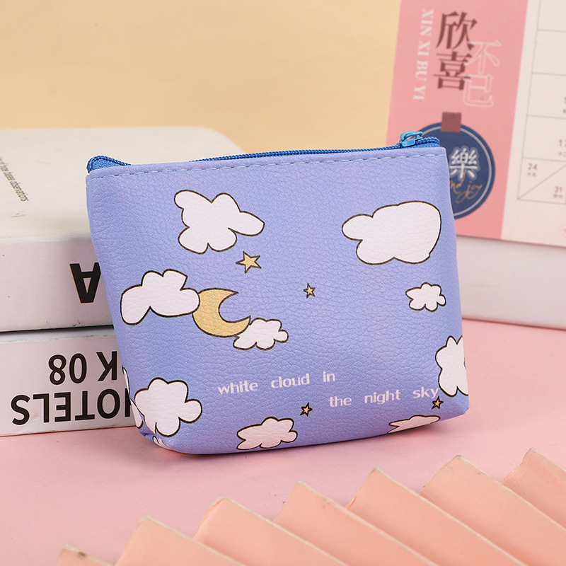 Estilo coreano fresco dibujos animados cremallera monedero corto cartera chica corazón lindo estudiante portátil caso clave