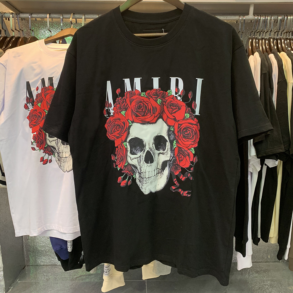 Verano nueva camiseta de manga corta impresa de letras suelta marca de moda hombre camiseta casual de media manga mujer