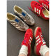 2024 Retro T-toe Shoes Striped Lace-up Casual Women's Shoes All-match Korean Genuine Leather Patchwork Forrest Gump Shoes
