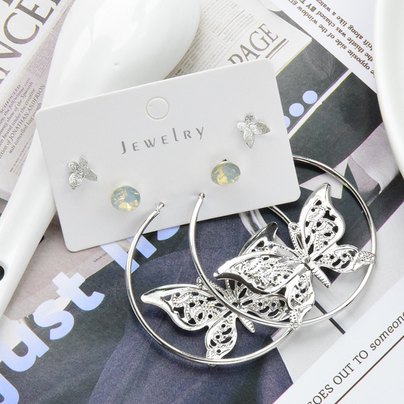 Fashion Star Heart Shape Flower Alloy Pearl Plating Inlay Artificial Gemstones Womenu0027S Hoop Earr