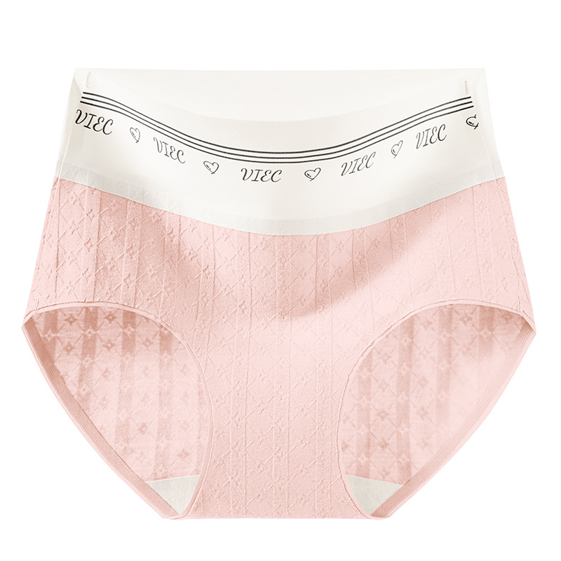 Algodón jacquard 2024 nuevo estilo 9A antibacteriano transpirable alargada entrepierna de algodón sin costuras calzoncillos de algodón de cintura alta para mujer