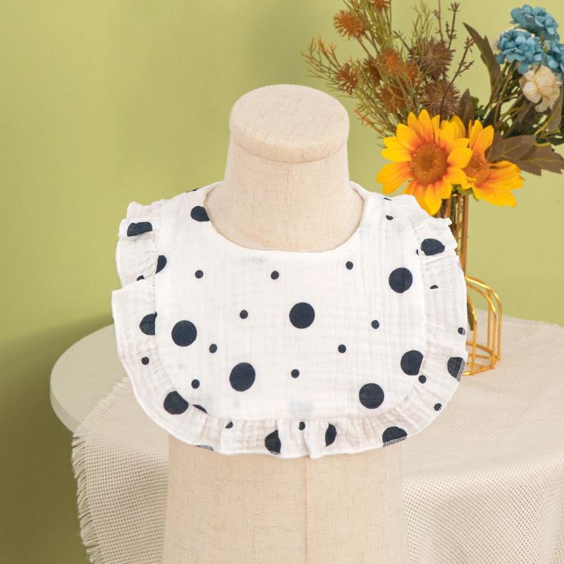 Toalla de saliva para bebé Verano A antibacteriano y agradable para la piel 40 piezas de gasa de algodón puro babero de encaje en forma de U para hombres y mujeres babero para bebés