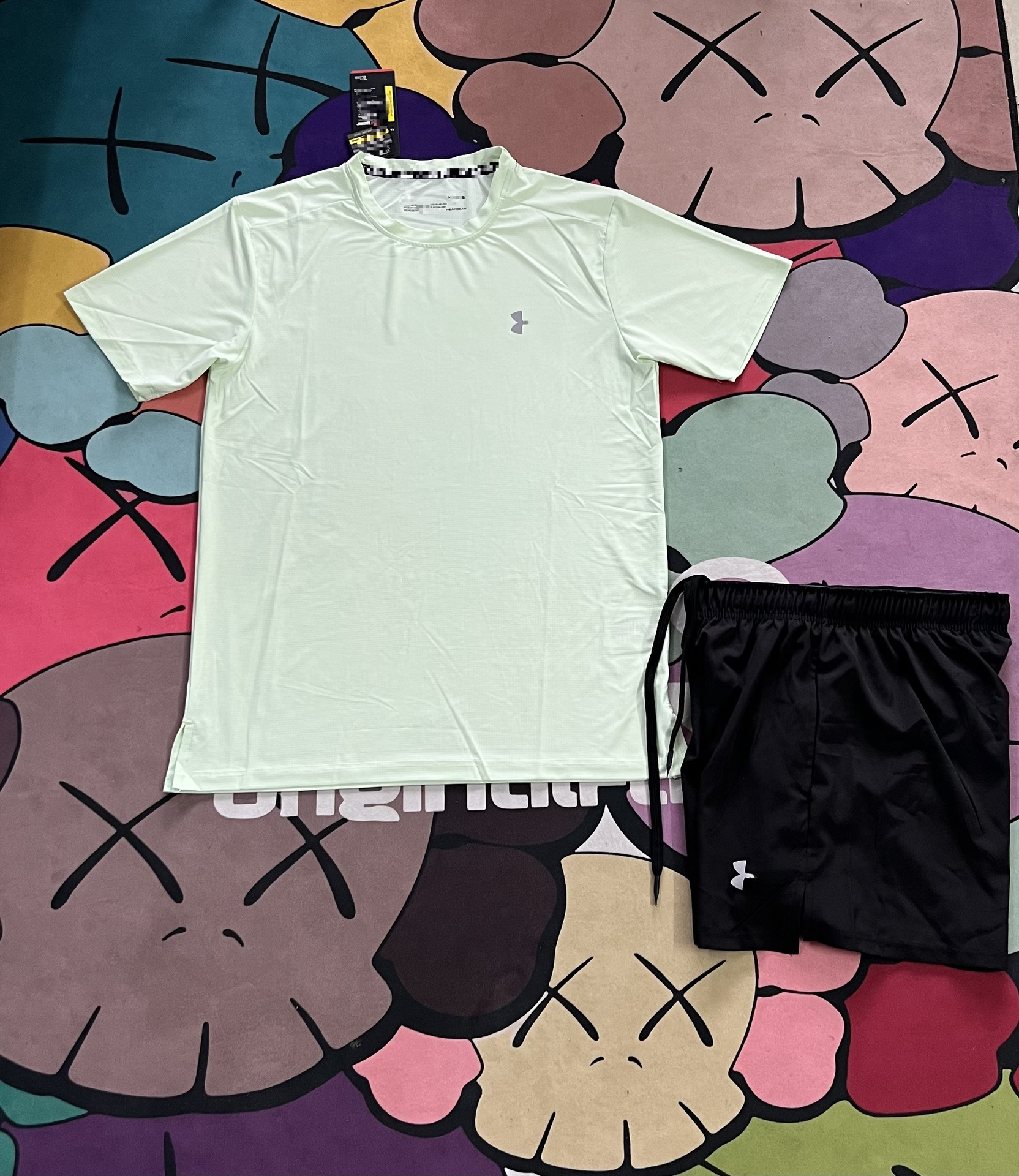 Conjunto Deportivo Secado Rápido para Hombre de 2 Piezas de Seda de Hielo Transpirable para Gimnasio y Correr