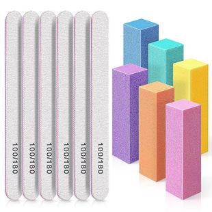 Cross-border supply of double-sided thick and thin nail nail nail nail nail color four-sided tofu nail polishing yarn